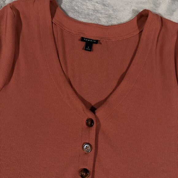 Torrid Mini Rib Button-Down Skater Dress - Picture 3 of 3